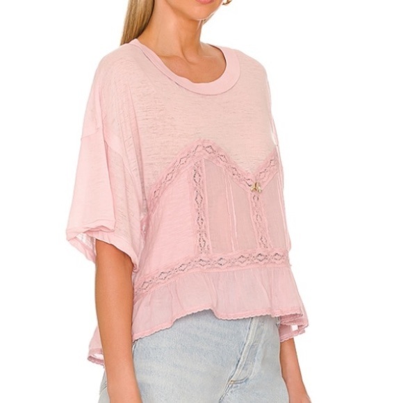 Nwt Free People Fall In Love Tee in Lilac Wine size Small - Picture 2 of 10